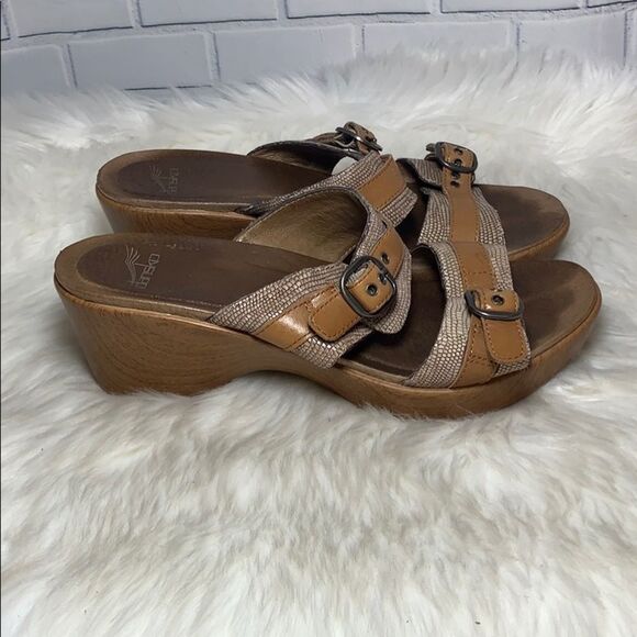 Dansko Sophie Brown Slide Sandals Sz 38/7.5-8 - Picture 4 of 7